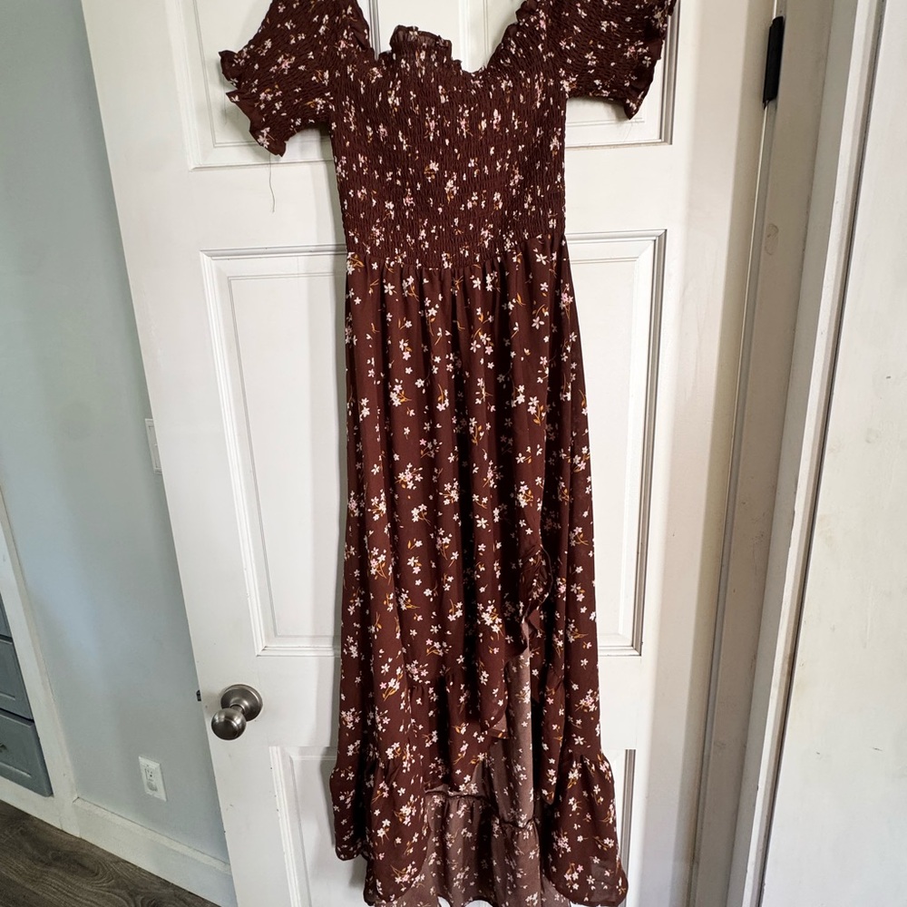 Miami by Francesca’s Floral Brown Maxi Dress